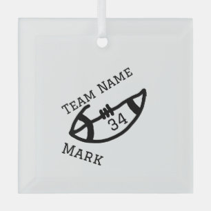 Mannschaftsname hinzufügen Spielername Datum Sport Ornament Aus Glas