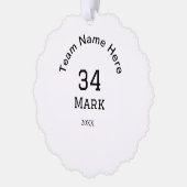 Mannschaftsname hinzufügen Spielername Datum Sport Ornament Karte (Links)