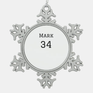 Mannschaftsname hinzufügen Spielername Datum Sport Schneeflocken Zinn-Ornament
