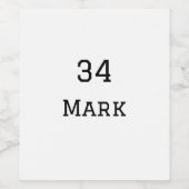 Mannschaftsname hinzufügen Spielername Datum Sport Weinetikett (Einzelnes Label)