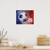 Mannschaftsname Rot-Blau-Mädchen Fußball Tor Poster (Küche)