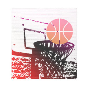 Mannschaftssport-Ball-Basketball-Netz-Zug-Spiel Notizblock