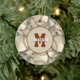 Mannschaftssport personalisiert Baseball-Softball Keramik Ornament