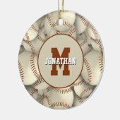 Mannschaftssport personalisiert Baseball-Softball Keramik Ornament (Links)