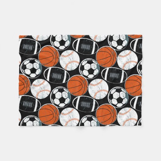 Mannschaftssportbälle Fleecedecke (Vorderseite (Horizontal))
