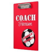 Mannschaftstrainer Rot und Weiß Fußball Personalis Klemmbrett (Links)