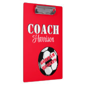 Mannschaftstrainer Rot und Weiß Fußball Personalis Klemmbrett (Rechts)