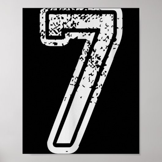 Mannschaftstrikots Uniform Nummer 7 sieben Schul S Poster (Vorne)