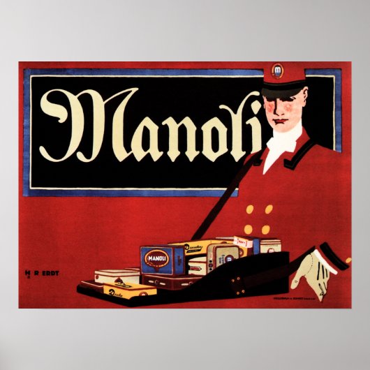 MANOLI Cigars Hans Rudi Erdt German Sachplakat Poster (Vorne)