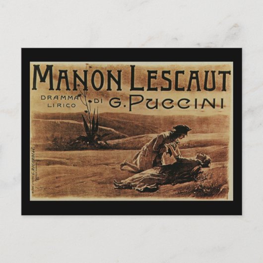 Manon Lescaut Vintage Postkarte (Vorderseite)