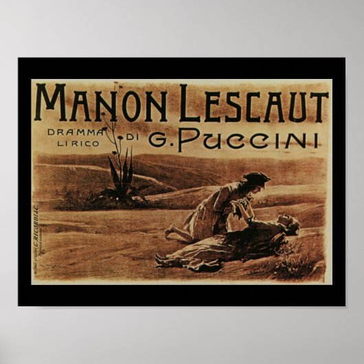 Manon Lescaut Vintage Postkarte Poster (Vorne)