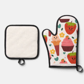 Manopla de Cocina Dulces Kawaii Ofenhandschuh & Topflappen-Set