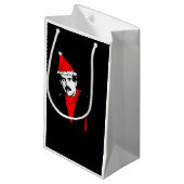 Manos bringt kleine Vorlagengeschenk-Tasche zurück Kleine Geschenktüte (Vorderseite Schrägansicht)