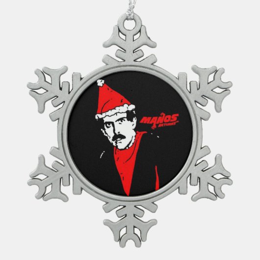 Manos bringt Vorlagenverzierung zurück Schneeflocken Zinn-Ornament (Vorderseite)