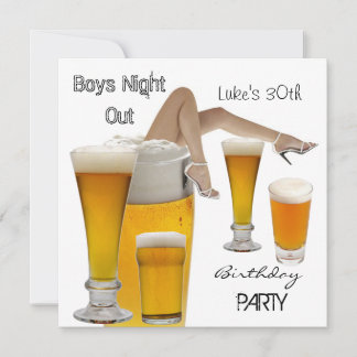Mans 30. Geburtstag Party Beer Boys Night Legs Einladung