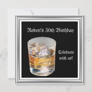 Mans 30. Geburtstag Party Black Silver Drinks Einladung