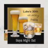 Mans 30. Geburtstag Party Drinks Bierjungen Nacht Einladung (Vorne/Hinten)