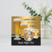 Mans 30. Geburtstag Party Drinks Bierjungen Nacht Einladung (Stehend Vorderseite)