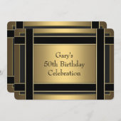 Mans 50. Geburtstagsparty Einladung (Vorne/Hinten)