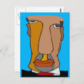 Mans Abstrakte Gesichter Postkarte (Vorne/Hinten)