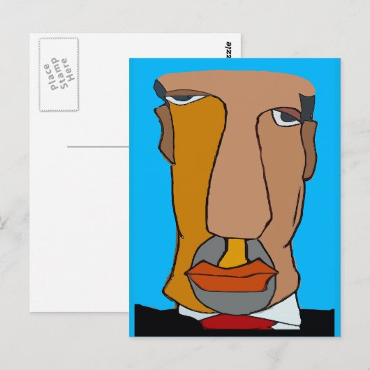 Mans Abstrakte Gesichter Postkarte (Vorne/Hinten)