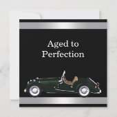 Mans Antique Car Geburtstagsparty Einladung (Rückseite)