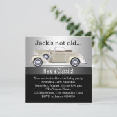 Mans Antique Car Geburtstagsparty Einladung (Stehend Vorderseite)
