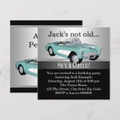 Mans Antique Car Geburtstagsparty Einladung (Vorne/Hinten)