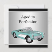 Mans Antique Car Geburtstagsparty Einladung (Rückseite)