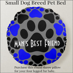 Man's Best Friend Dog Paw Round Pillow Rundes Kissen