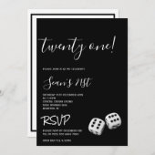 Man's Casino 21. Geburtstag Party Einladung (Vorne/Hinten)