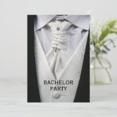 Mans Elegante Anzug Bachelor Party Einladung (Stehend Vorderseite)