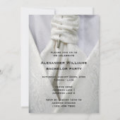 Mans Elegante Anzug Bachelor Party Einladung (Rückseite)