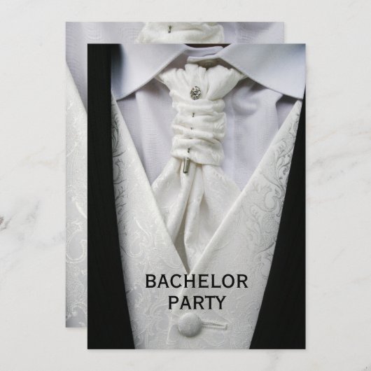 Mans Elegante Anzug Bachelor Party Einladung (Vorne/Hinten)