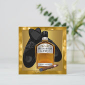Mans Gold 50. Geburtstagsparty Einladung (Stehend Vorderseite)