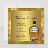 Mans Gold 50. Geburtstagsparty Einladung (Rückseite)