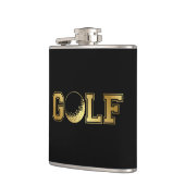 Man's Golf Monogram Black and Gold Flask Flachmann (Links)