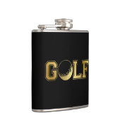 Man's Golf Monogram Black and Gold Flask Flachmann (Rechts)