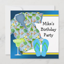 Mans GRILLEN Margarita Beach Geburtstagsparty Einladung