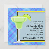 Mans GRILLEN Margarita Birthday Party Einladung (Rückseite)