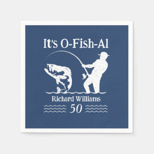 Man's It's O-Fish-al Fisherman 50. Geburtstagspart Serviette