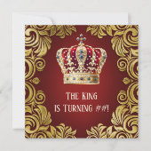 Mans King Birthday Party Einladung (Vorderseite)