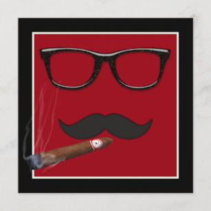 Mans Mustache Birthday Party Einladung