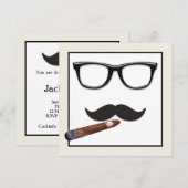 Mans Mustache Birthday Party Einladung (Vorne/Hinten)