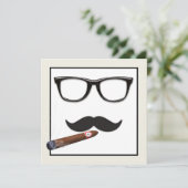 Mans Mustache Birthday Party Einladung (Stehend Vorderseite)