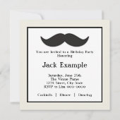 Mans Mustache Birthday Party Einladung (Rückseite)
