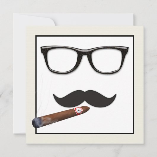 Mans Mustache Birthday Party Einladung (Vorderseite)
