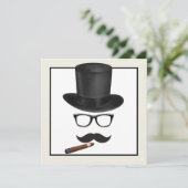 Mans Mustache Birthday Party Einladung (Stehend Vorderseite)