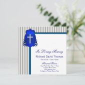 Mans Navy Blue Gray in Love Memory Memorial Einladung (Stehend Vorderseite)