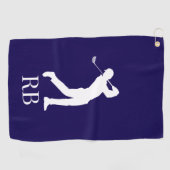 Mans Navy Golfhandtuch (Horizontal)